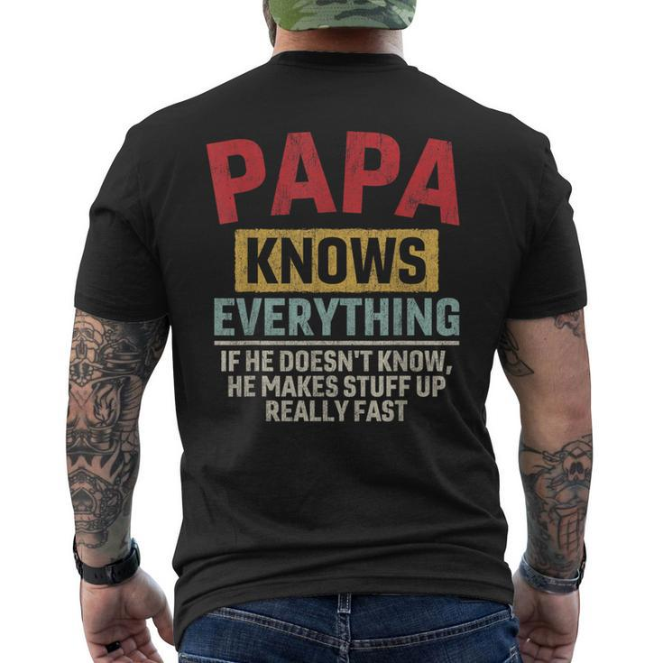 Papa Knows Everything Father's Day Papa Men's T-shirt Back Print