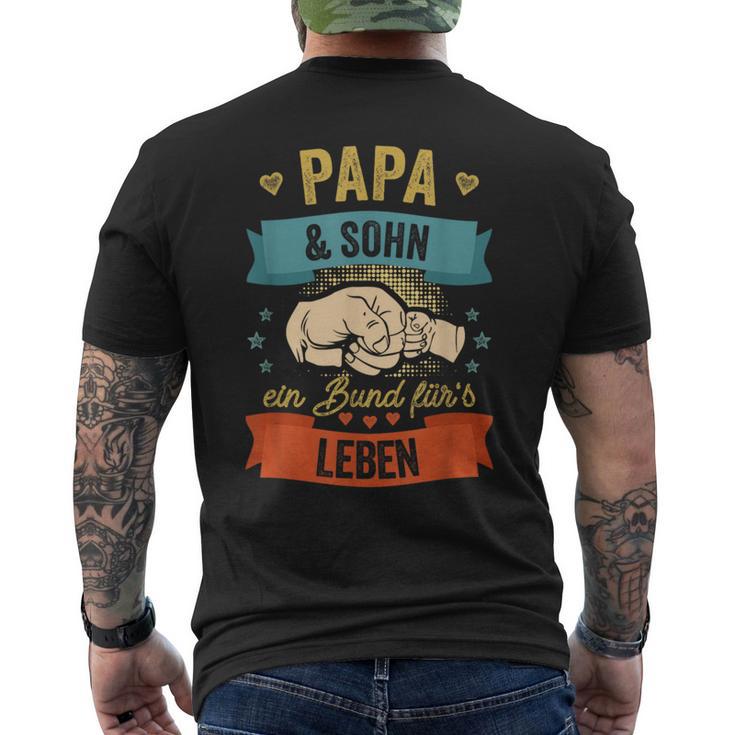 Papa Und Sohn Ein Bund Für's Leben Father's Day Super Papa T-Shirt mit Rückendruck