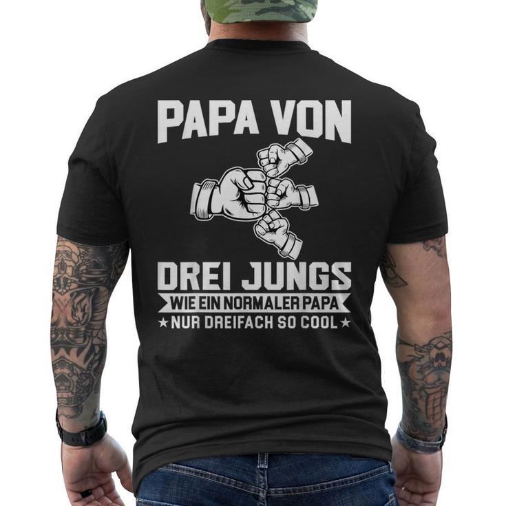 With Papaon Drei Jungs Wie Papa German T-Shirt mit Rückendruck