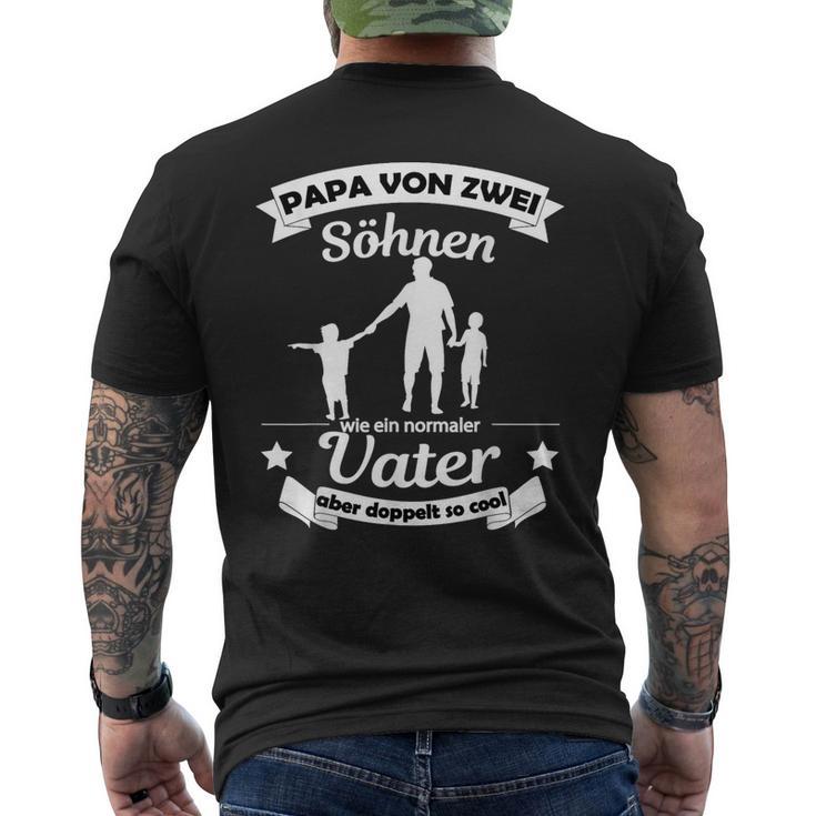 Papaon Zwei Söhn Double Cool Fatheron 2 Söhne T-Shirt mit Rückendruck