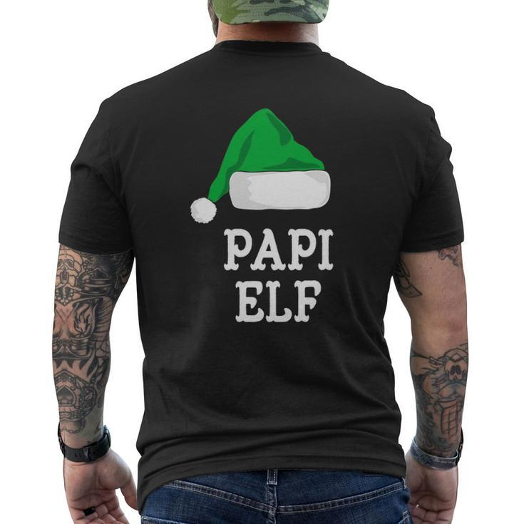 Papi Elf Christmas Matching Family Group Xmas Mens Back Print T-shirt