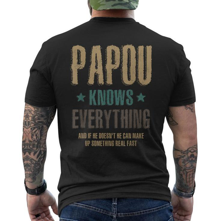 Papou Knows Everything Father's Day Men's T-shirt Back Print