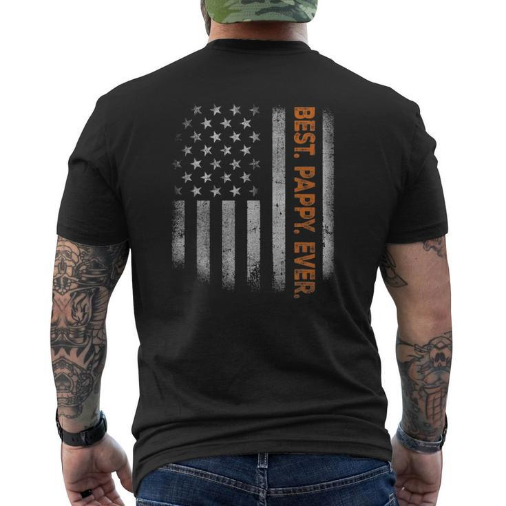Pappy American Flag Father's Day Mens Back Print T-shirt