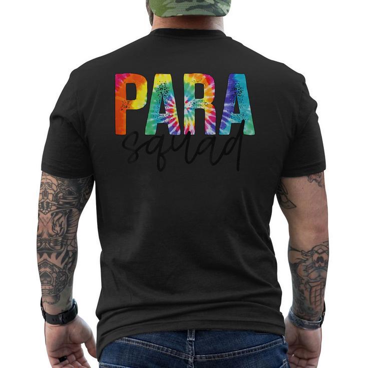 Paraprofessional Squad Tie Dye First 100 Last Days Of School Men's T-shirt Back Print