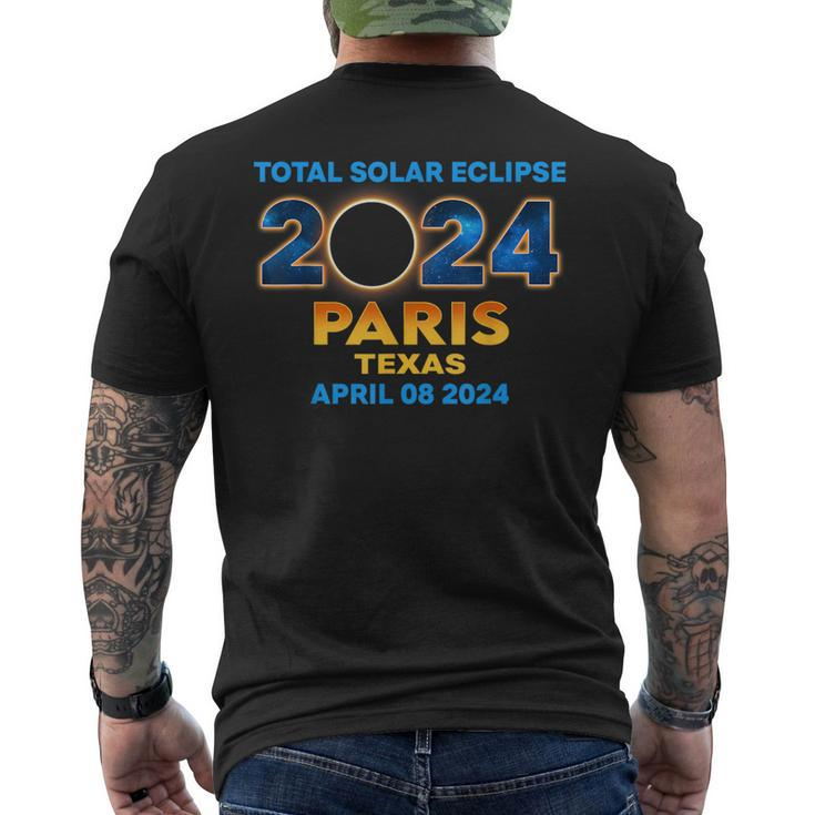 Paris Texas Eclipse 2024 Total Solar Eclipse Men's T-shirt Back Print