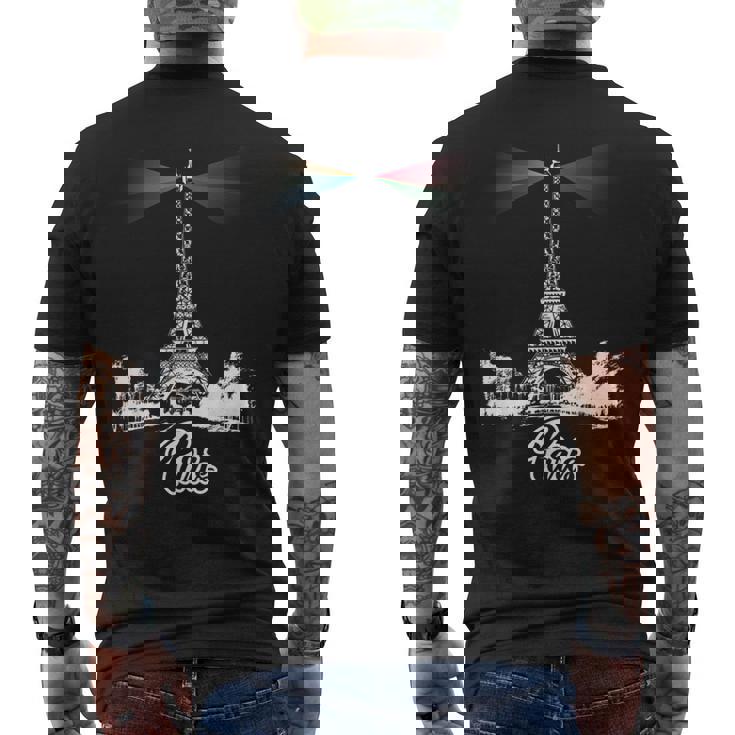 Paris Tour Eiffel Lumières Phare Souvenirs Evénements France T-shirt imprimé au dos