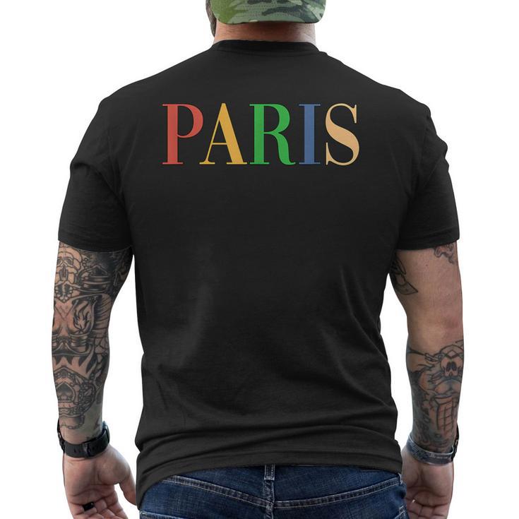 Paris Vintage Retro Colors Aesthetic Classic Men's T-shirt Back Print