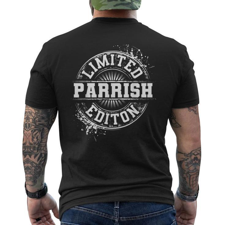 Parrish Surname Family Tree Birthday Reunion Idea Men's T-shirt Back Print