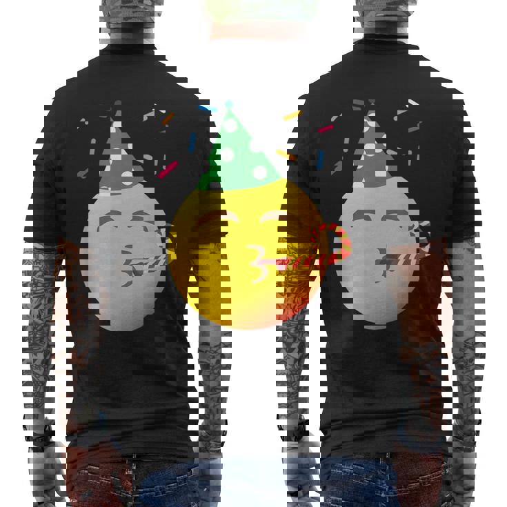 Party Smile Face Emoticon Birthday Party Smile Face Men's T-shirt Back Print