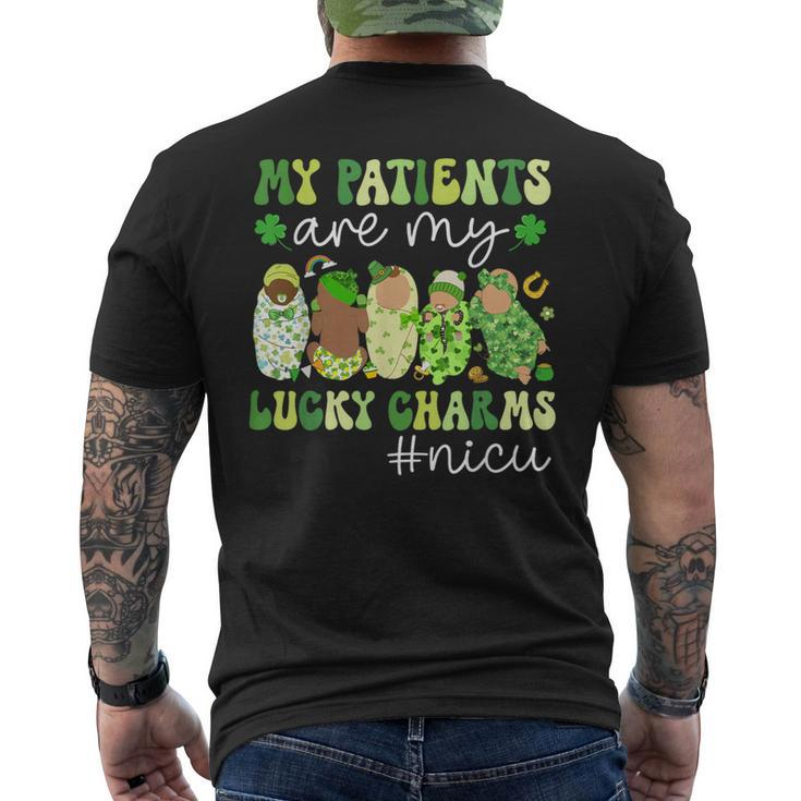 My Patients Are My Lucky Charms Nicu St Patrick's Day Men's T-shirt Back Print