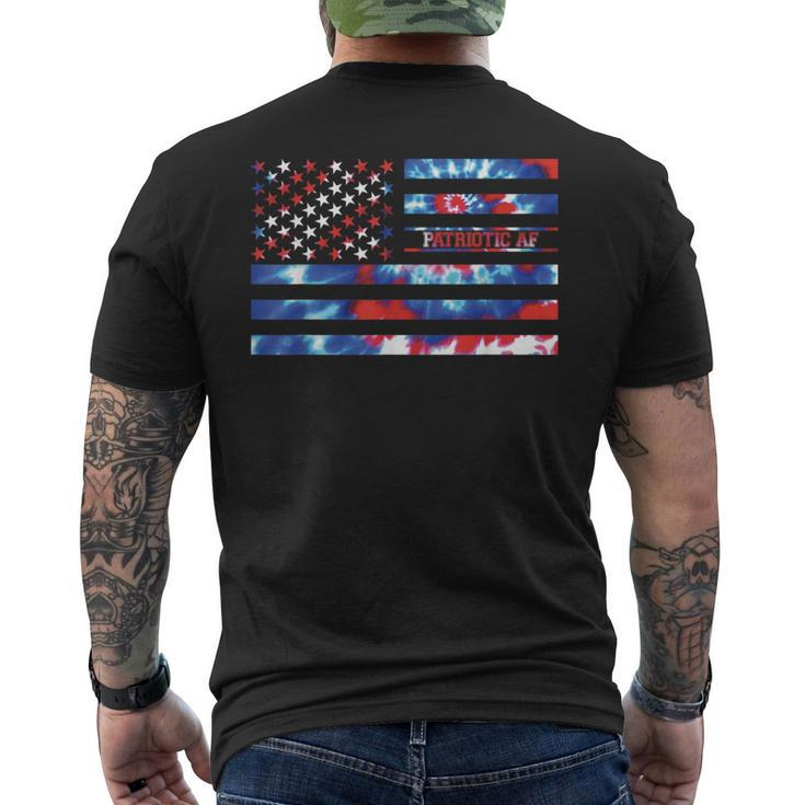 Patriotic Af Tie Dye Red White Blue Patriotic American Flag Men's T-shirt Back Print