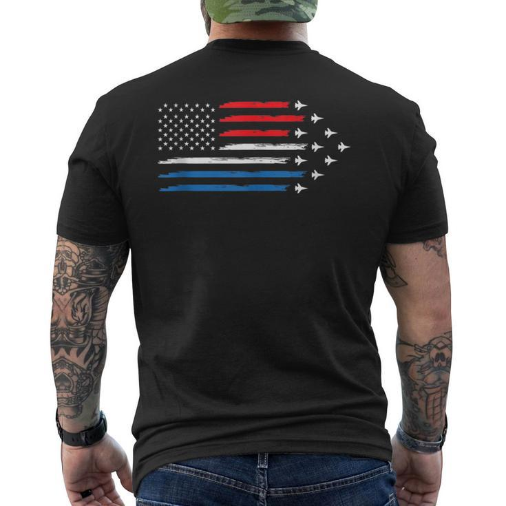Patriotic Air Force Us Veteran 4Th Of July Usa American Flag Men's T-shirt Back Print