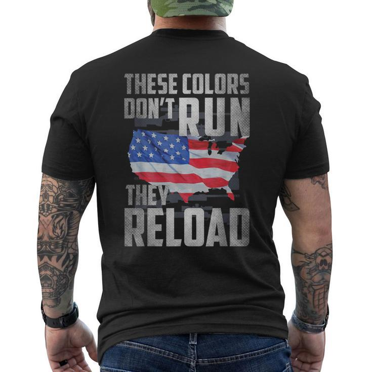 Patriotic I American Flag I Usa Colors Dont Run They Reload Men's T-shirt Back Print