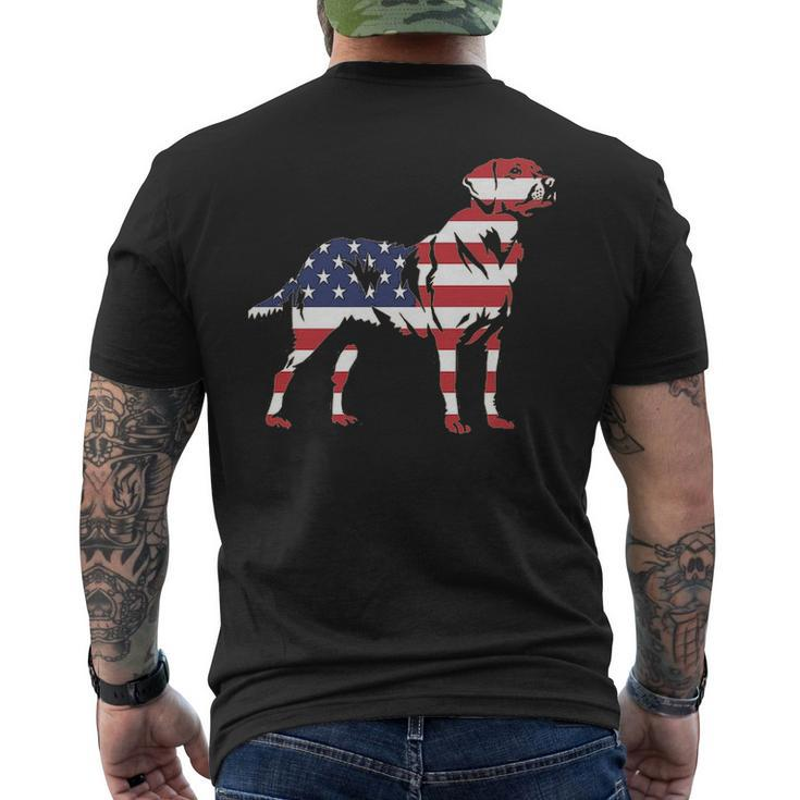 Patriotic Labrador Retriever Wearing Usa Flag 4Th July Men's T-shirt Back Print