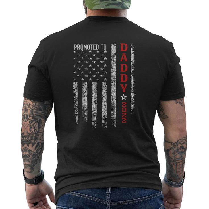 Patriotic Mens Promoted To Daddy Est 2022 First Time Dad Mens Back Print T-shirt