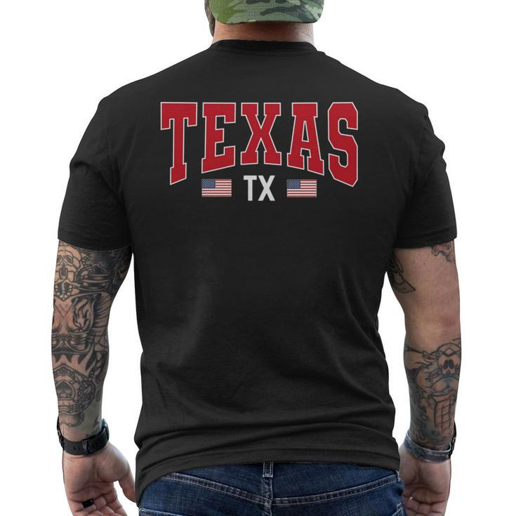 Patriotic Texas Tx Usa Flag Vintage Texan Texas Men's T-shirt Back Print