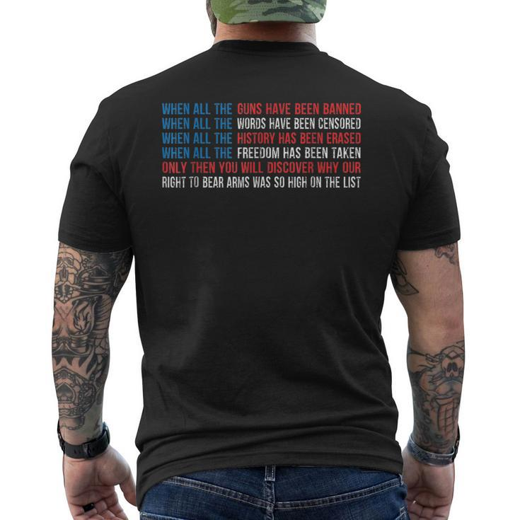 Patriotic When All The Guns Have Been Banned Men's T-shirt Back Print
