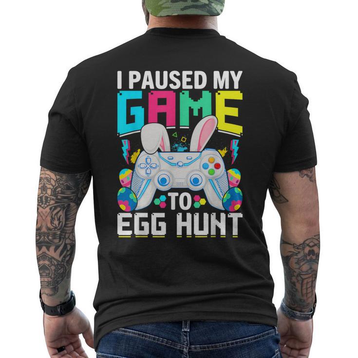 I Paused My Game To Egg Hunt Video Game Happy Easter Boys Men's T-shirt Back Print