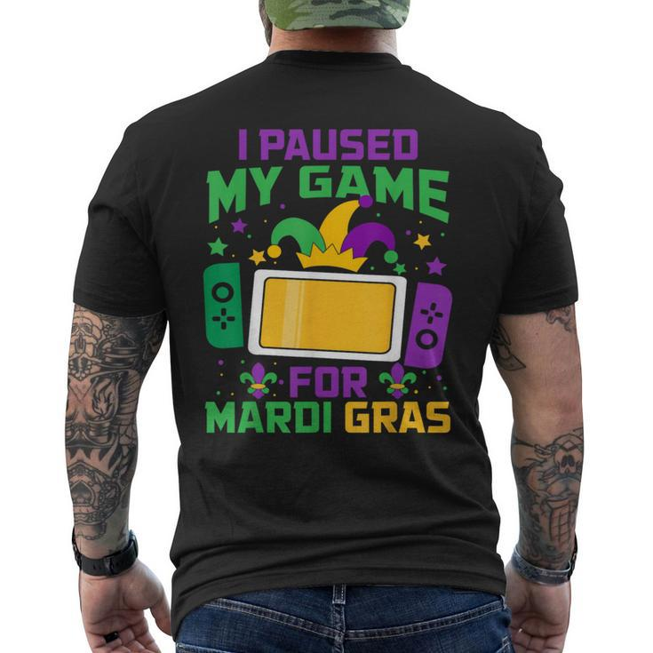 I Paused My Game For Mardi Gras Video Game Controller Boys Men's T-shirt Back Print