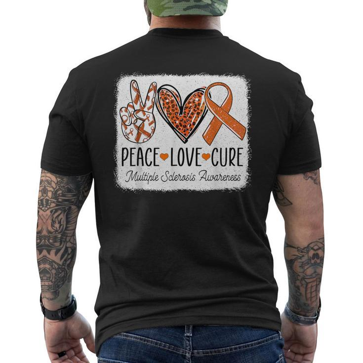 Peace Love Cure Ms Warrior Multiple Sclerosis Awareness Men's T-shirt Back Print