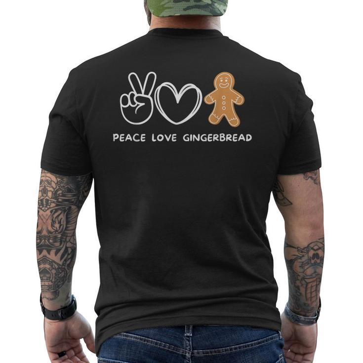 Peace Love Gingerbread Retro Gingerbread Lover Men's T-shirt Back Print