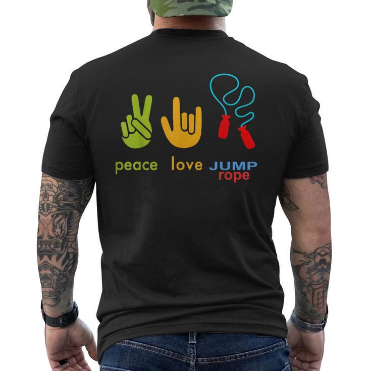 Peace Love Jump Rope Skipping Jumping Men's T-shirt Back Print