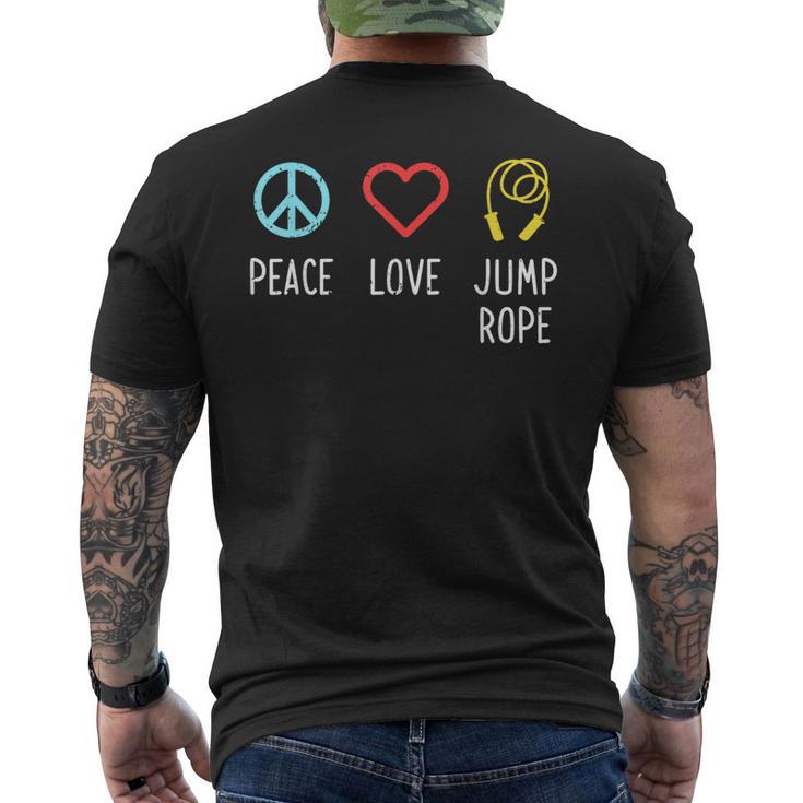 Peace Love Jump Rope Jumping Skipping Sports Men's T-shirt Back Print