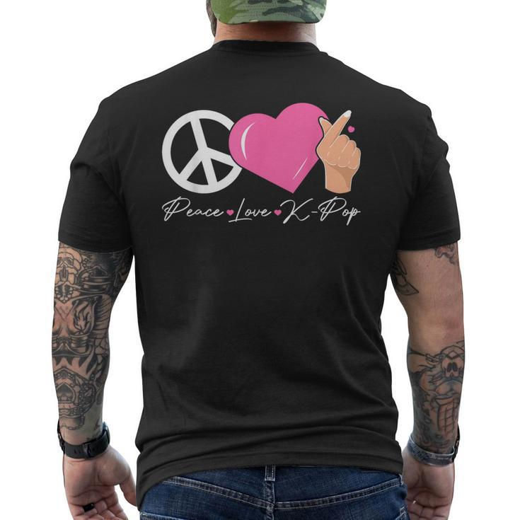 Peace Love K-Pop Cute Kpop Music Anime Lover Men's T-shirt Back Print