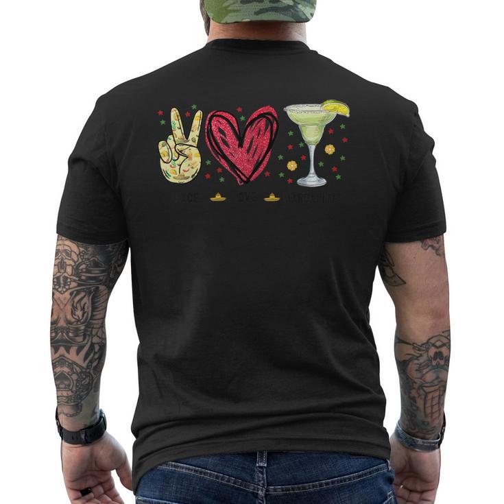 Peace Love Margarita Cinco De Mayo Drinking Party Men's T-shirt Back Print