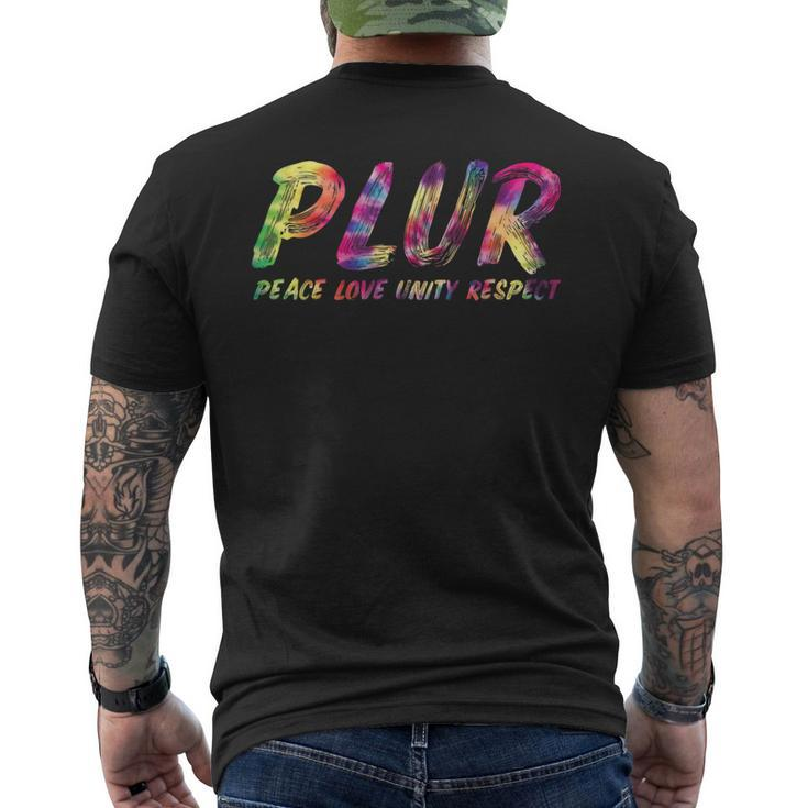 Peace Love Unity Respect Plur Rave Music Festival Men's T-shirt Back Print