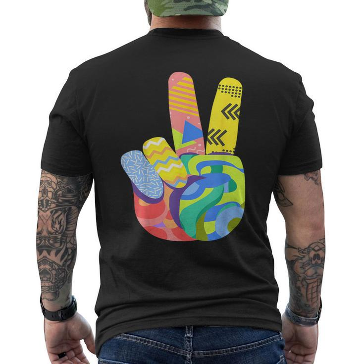 Peace Sign Hand Tie Dye Hippie 60S 70S 80S Boys Girls Men's T-shirt Back Print