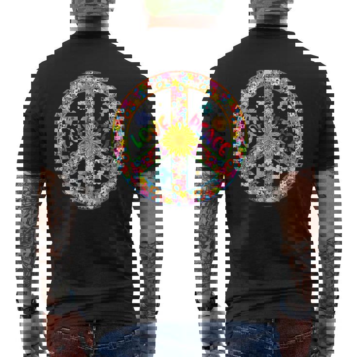 Peace Sign Love T 60S 70S Tie Die Hippie Costume Men's T-shirt Back Print