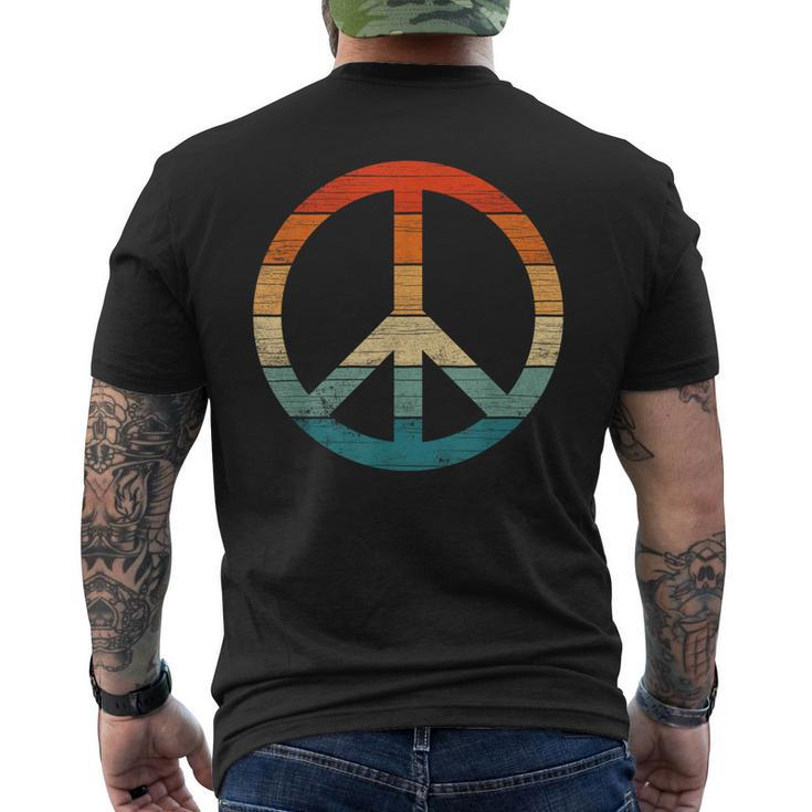 Peace Sign Vintage Distressed Anti War Freedom Retro Men's T-shirt Back Print