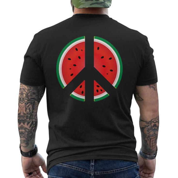 Peace Sign Watermelon Fruit Graphic Men's T-shirt Back Print