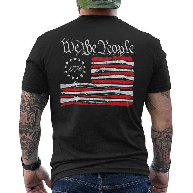 We The People Gun Rights American Flag 4Th Of July On Back Men's T-shirt Back Print