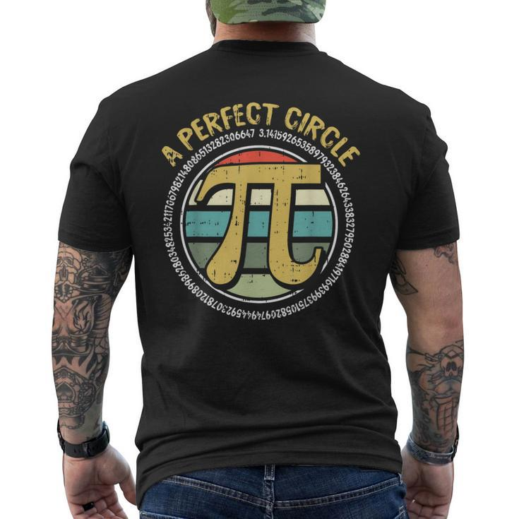 Perfect Circle Pi Day Retro Math Symbols Number Teacher Men's T-shirt Back Print