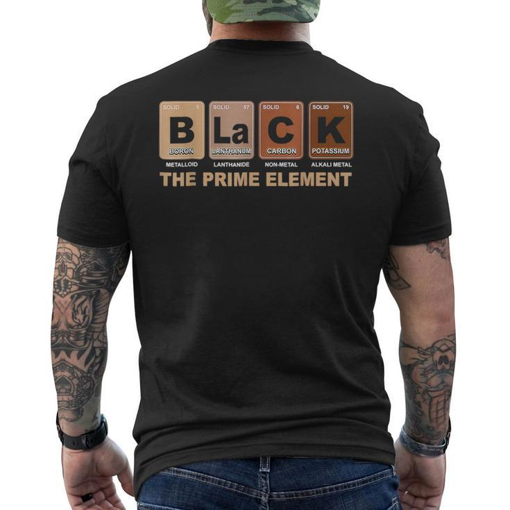 Periodic Table Black The Prime Element Black History Month Men's T-shirt Back Print