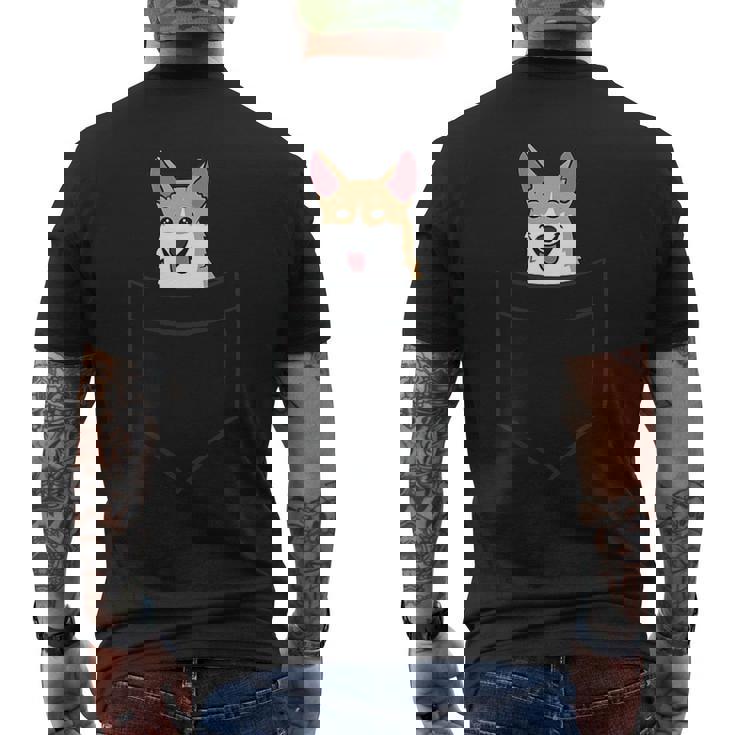 Perro Corgi En El Bolsillo Lindo Perro De Bolsillo Corgi Camiseta Hombre Estampado Espalda