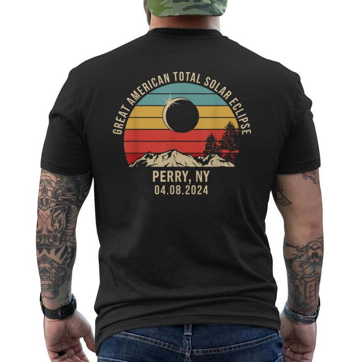 Perry Ny New York Total Solar Eclipse 2024 Men's T-shirt Back Print