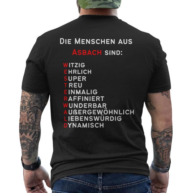 Personalisiertes Asbach-Stadtstolz Kurzärmliges Herren-T-Kurzärmliges Herren-T-Shirt, Text in Akrostichon-Form