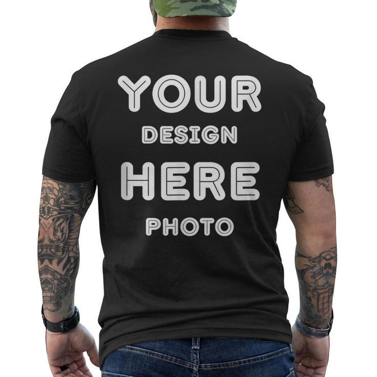 And Personalized Add Your Image Text Photo Men's T-shirt Back Print