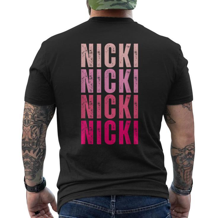 Personalized Name Nicki I Love Nicki Vintage Men's T-shirt Back Print
