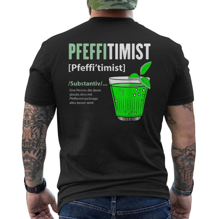 Pfeffitimist Peppermint Saufen Peppermint Liqueur Pfeffi T-Shirt mit Rückendruck