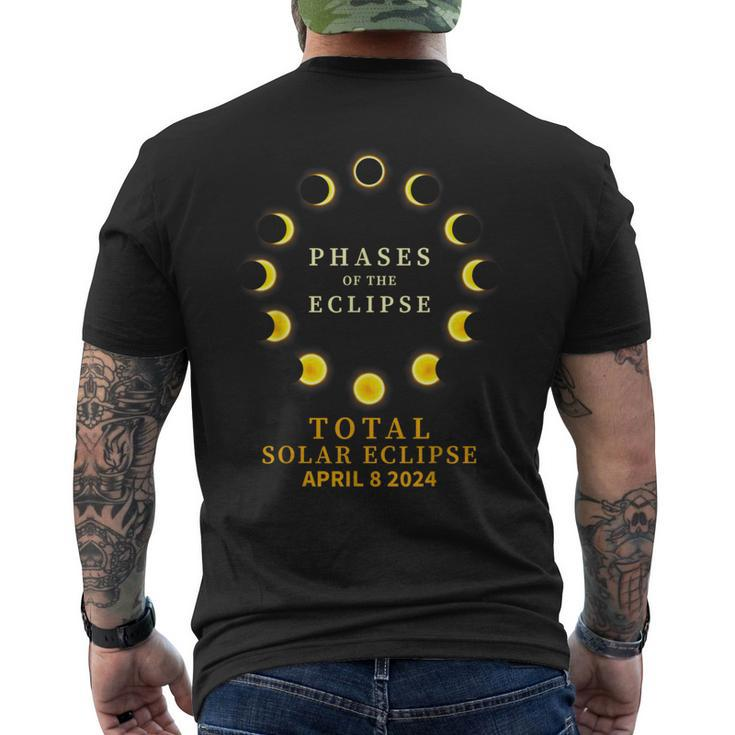 Phases Of Total Solar Eclipse April 8 2024 Cool Men's T-shirt Back Print