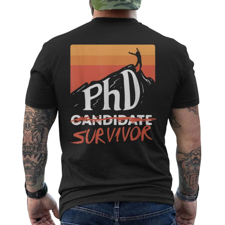 Phd Candidate Survivor Vintage Phd Graduation Men's T-shirt Back Print