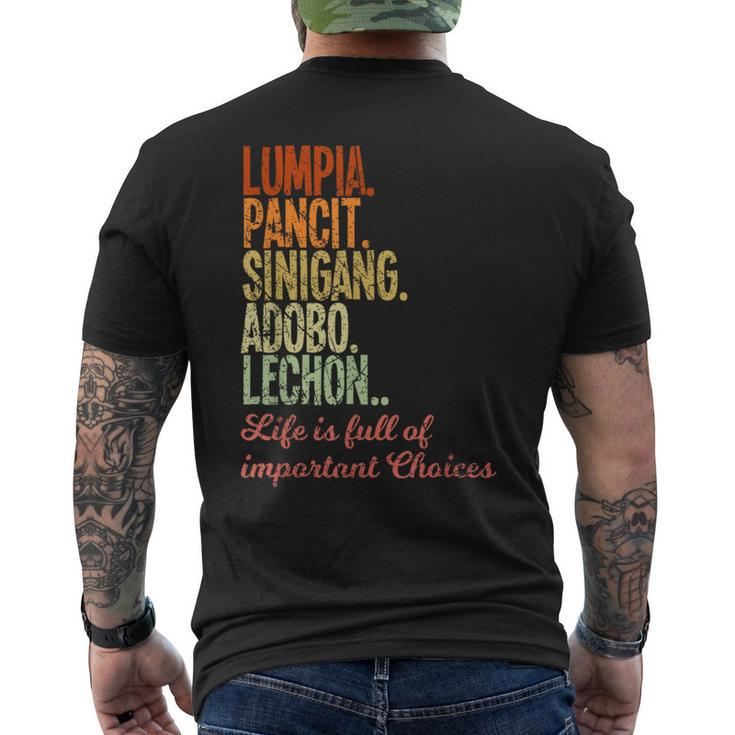 Philippines Filipino Lumpia Pancit Sinigang Adobo Lechon Men's T-shirt Back Print