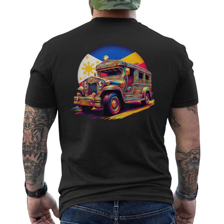 Philippines Flag Proud Filipino Souvenir Philippines Jeepney Men's T-shirt Back Print