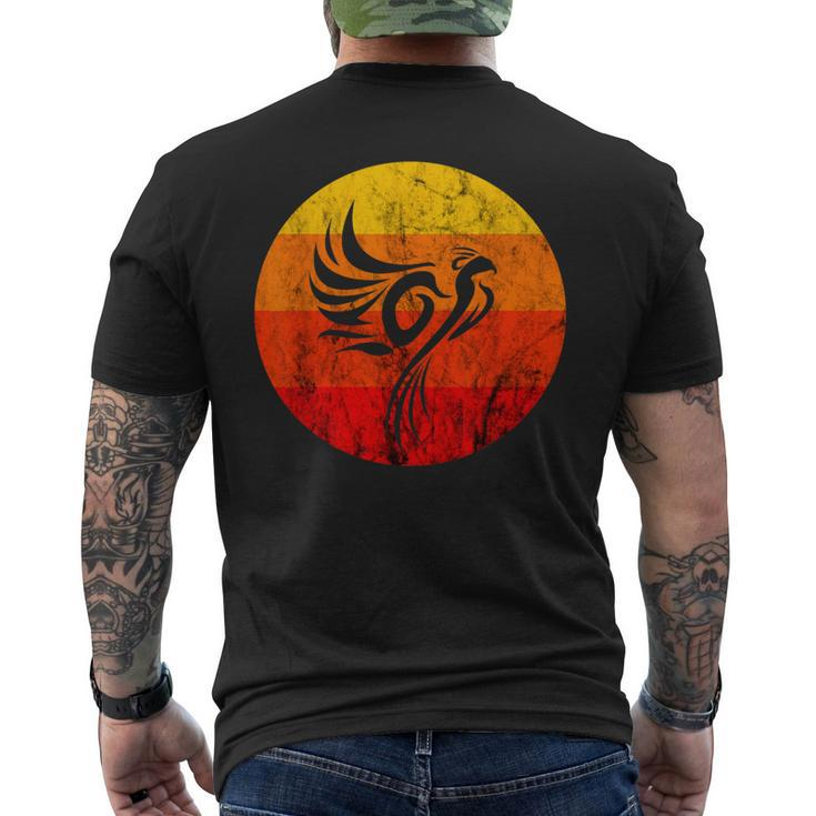 Phoenix Rising Fire Rebirth Fire Bird Vintage Retro Sunset Men's T-shirt Back Print