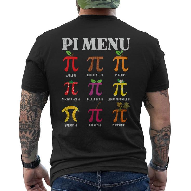 Pi Day Menu Math Lover Geek Pi Day 3 14 Science Teacher Men's T-shirt Back Print