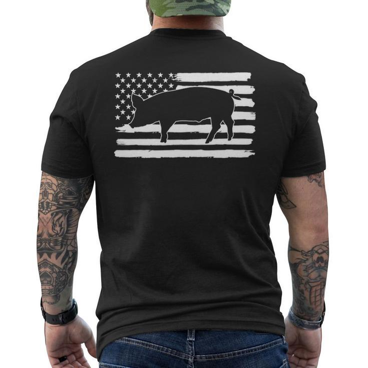 Pig 4Th Of July Usa Flag Us America Men's T-shirt Back Print